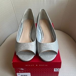 Sparkly Open-Toe 2” Heels - Like New